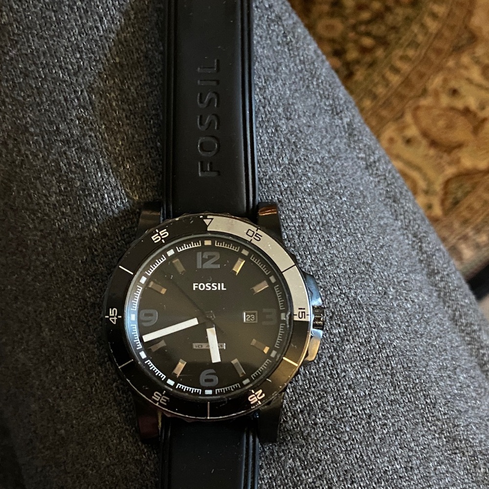 Fossil Black and Silver Men's Watch